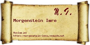 Morgenstein Imre névjegykártya